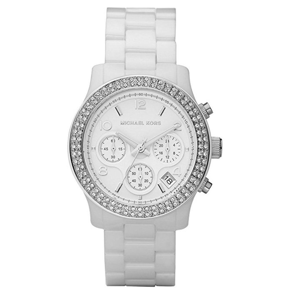 New Michael Kors Runway White Ceramic Glitz